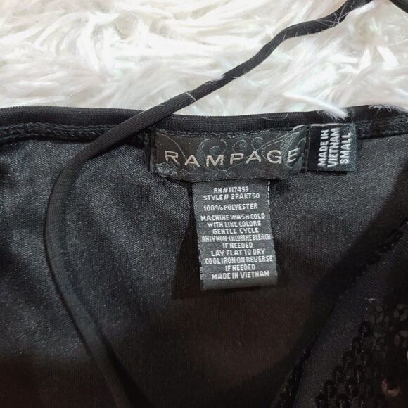 Rampage Women's Black Sequin Pleated Dress - Picture 2 of 3